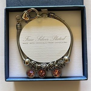 Fine Silver Plated Bracelet with Swarovski Crystals